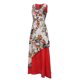 thumbnail image 5 of Vestido largo sin mangas con estampado floral empalmado con cuello en V vintage para mujer de talla grande Pompotops  ghjkhdj2782, 5 of 6