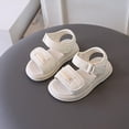 thumbnail image 2 of TOWED22 Toddler Girls Sandals Soft Rubber Flats Summer Baby Flower Girl Shoes White,8.5, 2 of 7