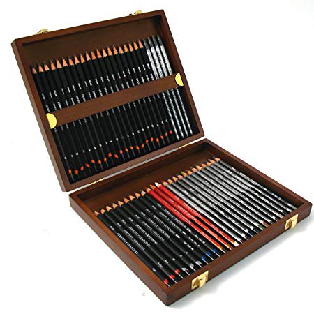 Derwent Sketching Collection 48 Pencil Wood Box Set