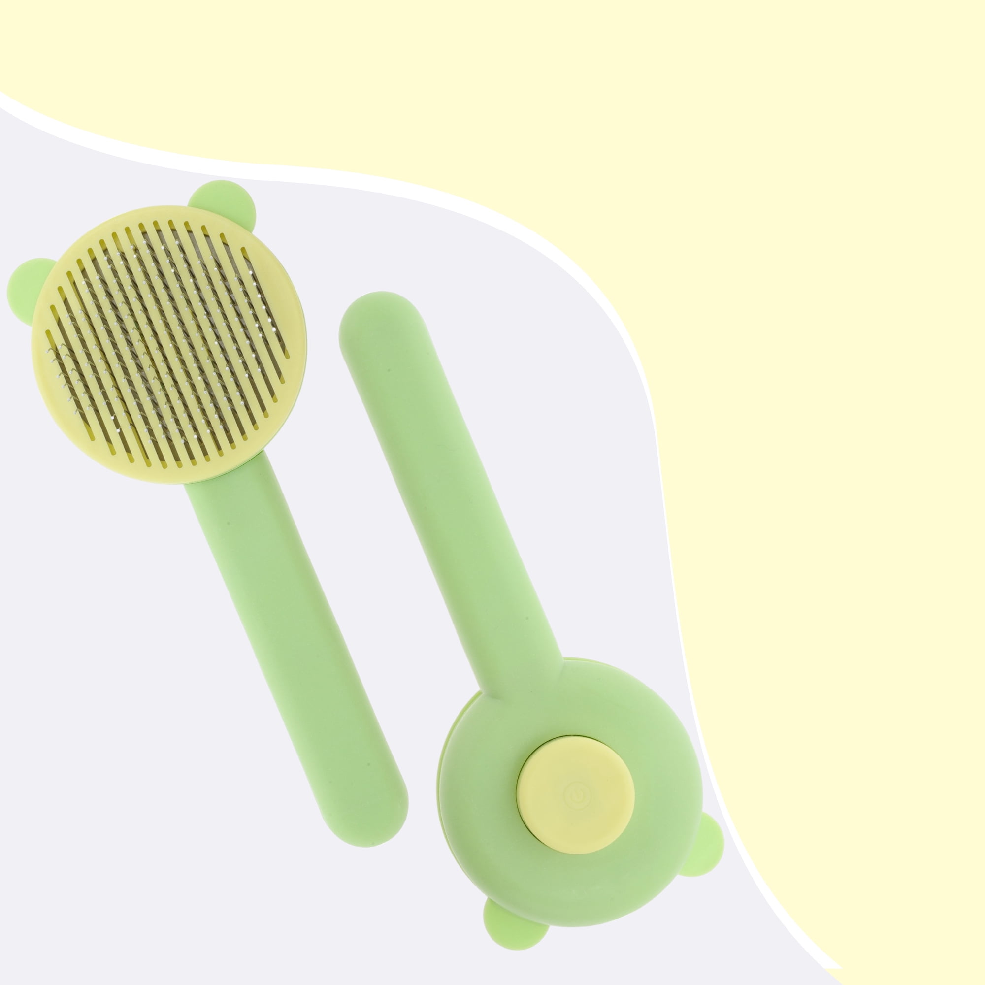 Unique Bargains Grooming Pet Brush for Cats and Dogs 1Pc Yellow Green 7.68 in