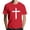 Red, variant on Men's Crew Neck Short-Sleeve T-Shirt With Distressed Cross Pattern Casual Daily Wear Soft Lightweight Fabric Spring & Summer Trendy Tees,Red,L