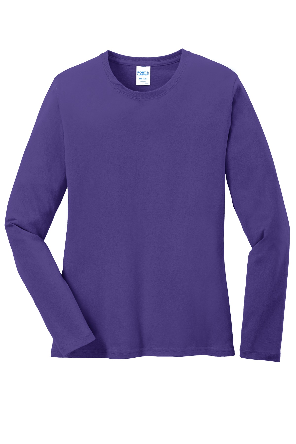 Port & Company Long Sleeve 54oz 100% Cotton TShirt (LPC54LS) Purple, XL - image 5 of 6
