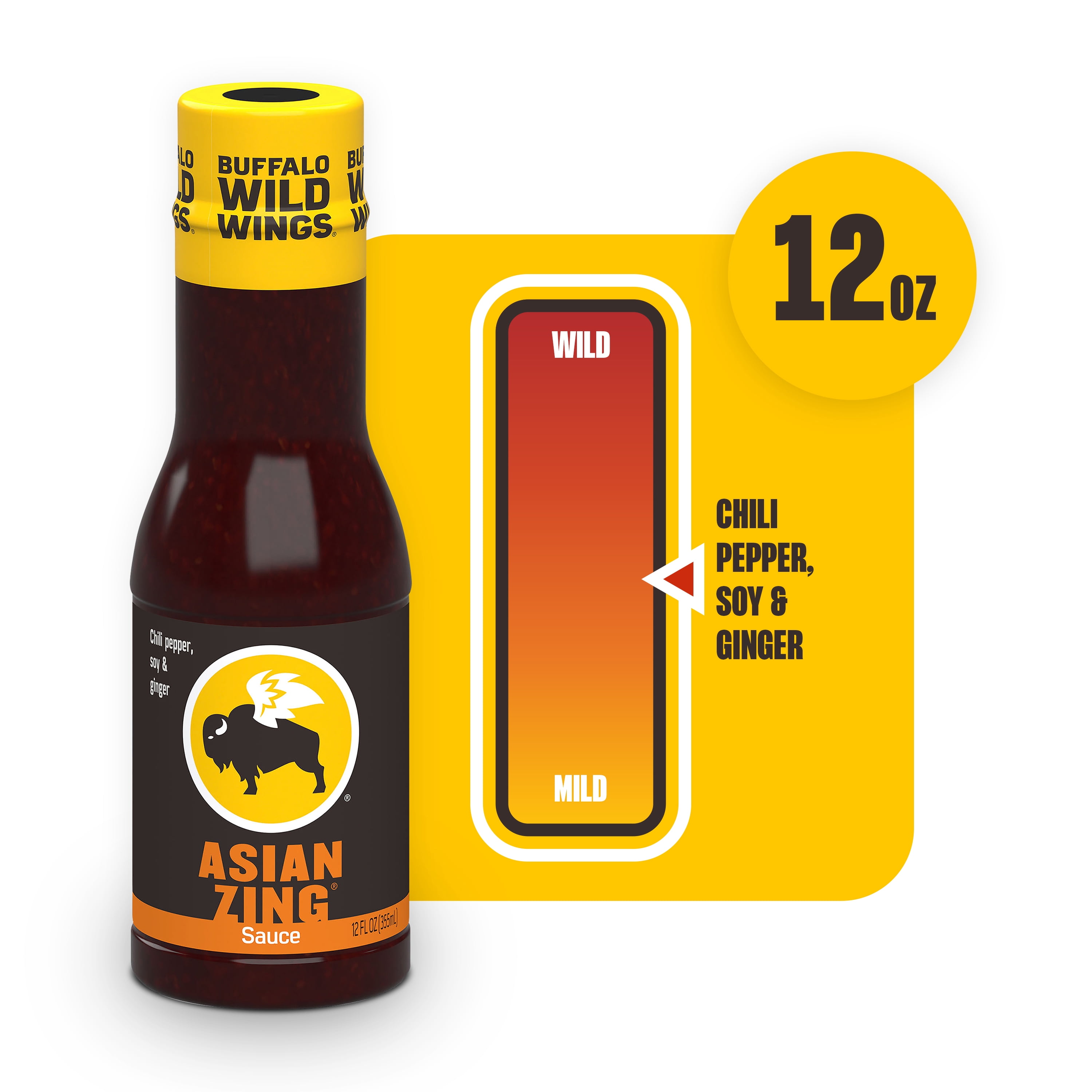 (4 pack) Buffalo Wild Wings Asian Zing Sauce, 12 fl. oz.