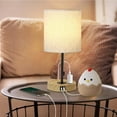 thumbnail image 6 of Set of 2 Bedside Lamps w/2 USB Ports, Pull-Chain Switch, Wooden Base for Bedroom, 6 of 7