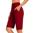 thumbnail image 2 of Vibrex Women's 5" Yoga Capris No Front Seam High Stretch Tight Leggings for Gym Running Workout,Coffee_XL, 2 of 9