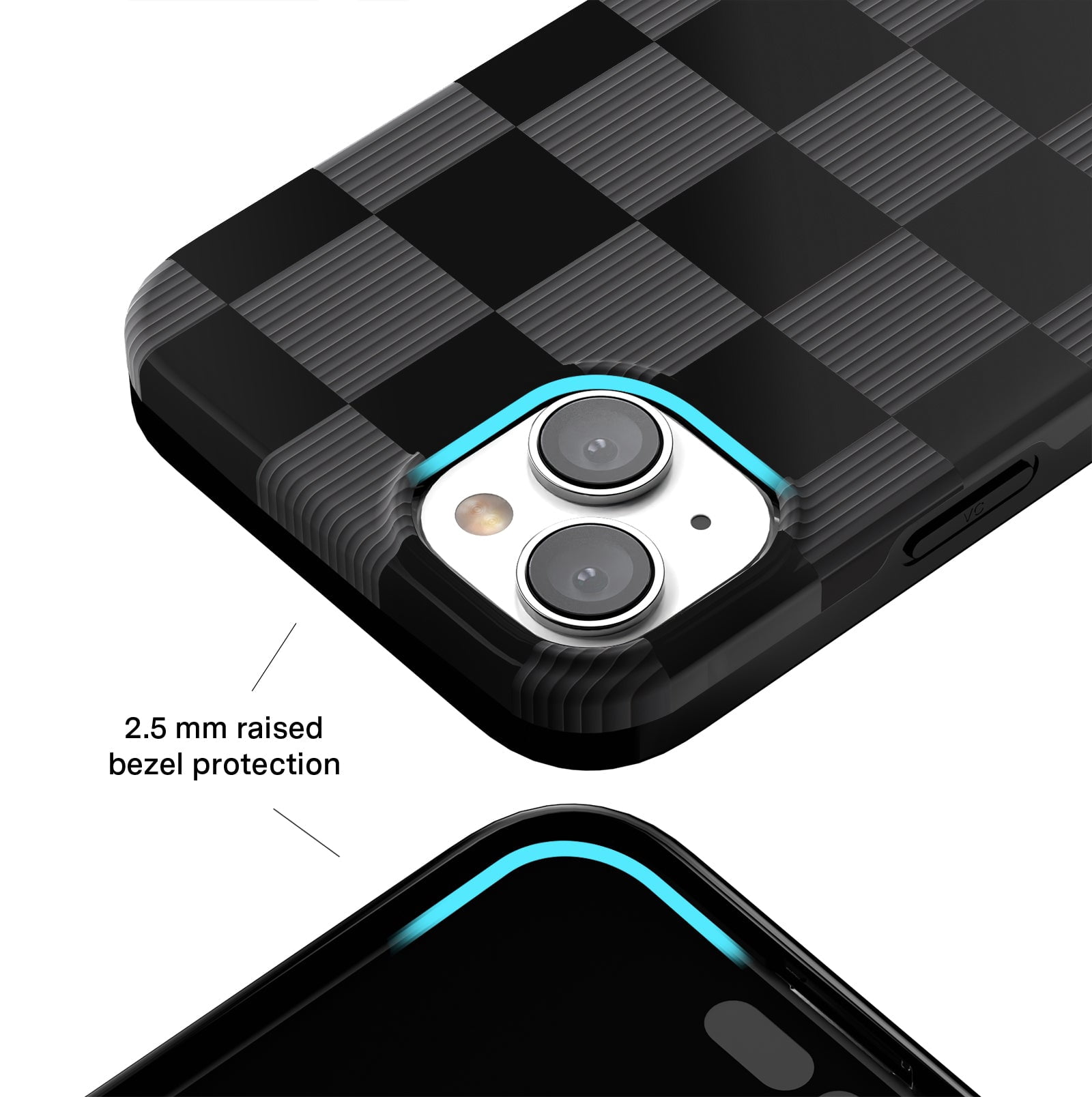 VELVET CAVIAR iPhone 13 Case Black Checkered - Compatible with MagSafe - Cute Protective Cases for Women for Women - Black Grey Checkerboard