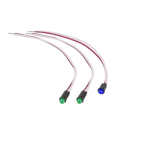 Universal Dash Indicator LED Light Bulb Kit, 1/4 Inch, Blue/Green