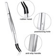 thumbnail image 4 of LAICAIW 4pcs Tweezers with Rubber Tips, Stainless Steel Industrial Tweezers Tools Includes Straight Tip Flat Tip Long Curved Tweezers Jewelry Tweezers Precision for Crafts Jewelry Making Lab (Black), 4 of 7