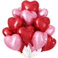 thumbnail image 1 of Globos Sowide con forma de corazón rosa y rojo, 18 cm, lámina de mylar, 12 unidades, 1 of 7