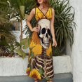 thumbnail image 2 of Flower Cluster Skull Vestido Sin Mangas , Vestidos De Lujo Para Ocasiones Oficiales, 2 of 5
