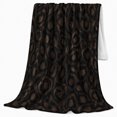 thumbnail image 2 of Dark Leopard Print Autumn, Festive Halloween Scene, Warm Flannel Blanket for Cabin and Lodge with Detailed Artwork, Wildlife Lovers Halloween Gift, Festive Home Decor, 2 of 7