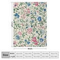 thumbnail image 4 of Chilfamy Floral Pattern Blue Pink Green Flower Print Throw Blanket for Bed Sofa Living Room Decor All Seasons Comfort Lightweight Anti-Pilling Velvet Feel Blanket Gift 60x80in, 4 of 6