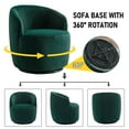 thumbnail image 5 of Accent Armchair, Velvet 360° Swivel Barrel Chair for Living Room - Green, 5 of 8