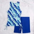 thumbnail image 3 of 2pc Swimwear for Women Fashion Tummy Control Tankini Tops and Shorts Sets Tie Dye Summer Bathing Suits for Beach, 3 of 5
