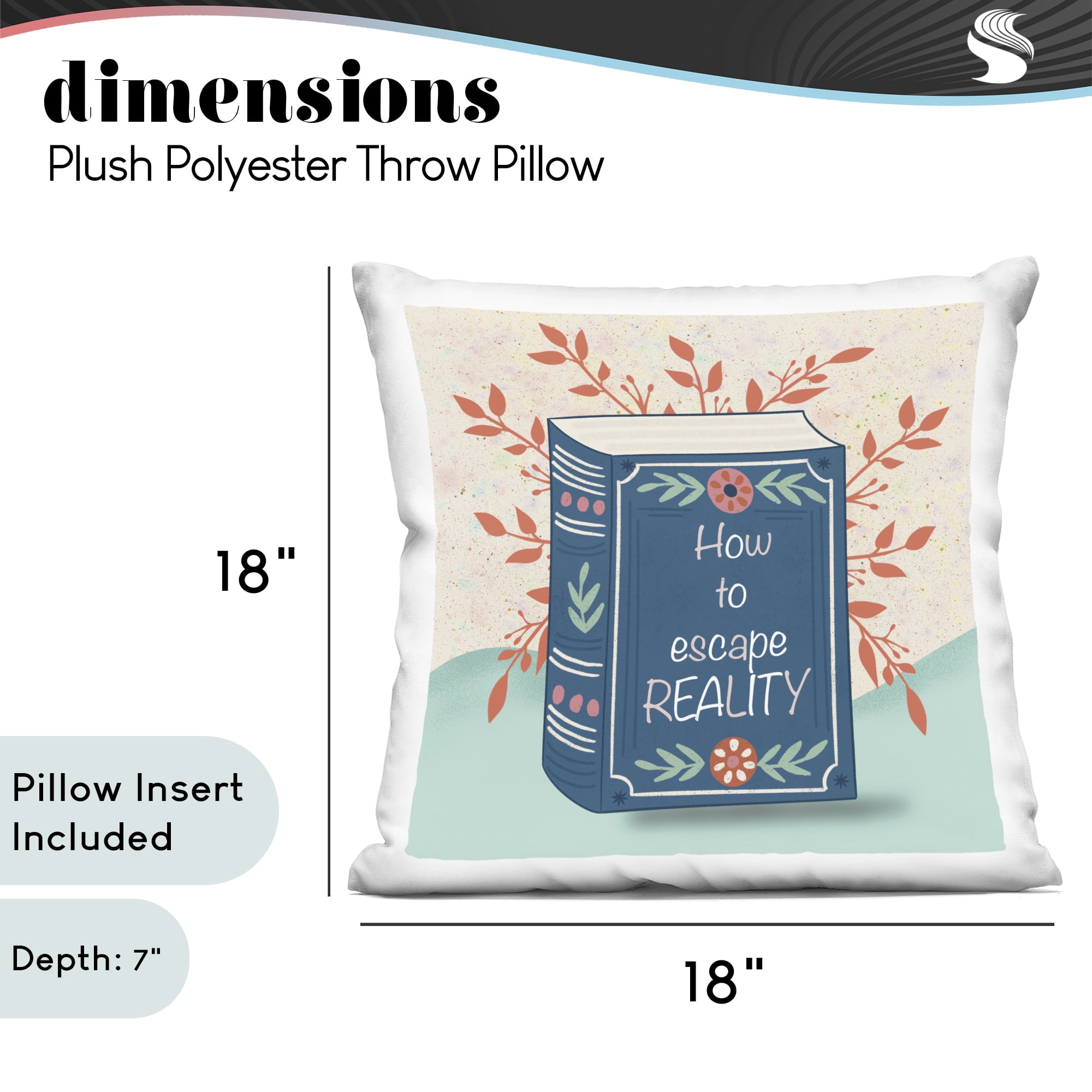Stupell Industries How To Escape Reality Decorative Printed Throw Pillow, design by Julia Frost, 18 x 7 x 18
