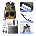 thumbnail image 5 of Daiia Pineapple With Black Glasses School Backpack for Men Women, Unisex Large Waterproof Bookbag Schoolbag Casual Daypack for High School/College/Teens/Travel/Work Black, 5 of 8