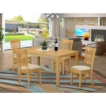 East West Furniture CAVA5-OAK-C Small Kitchen Table & 4 Dining Chairs, Oak