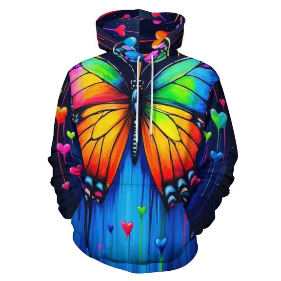 Dreamy Purple Butterfly Pattern (43)-2 Men's Women New Sweatshirt Hoodie Men's Plus Size Sweatshirt Hooded Sweatshirt 3d Printed Street Men's Cloth