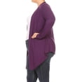 thumbnail image 3 of Women's Plus Size Solid Open Draped Front Long Sleeve Relaxed Cardigan, 3 of 5