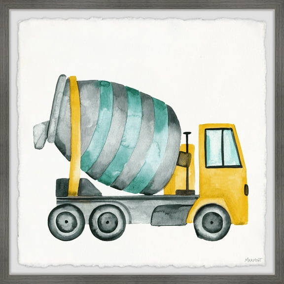 Marmont Hill Cement Mixer Truck Framed Wall Art