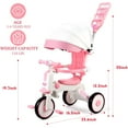 thumbnail image 7 of EOTVIA Tricycle for Kids, Toddler Tricycle with Light and Music, Kids Trike Beginner Tricycle with Removable Canopy, Baby Bike with Adjustable Push Handle, Toddler Bike for 1-4 Years Old Girls Boys, 7 of 7