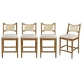 thumbnail image 3 of Christopher Knight Home Indoor Counter Stool Set of 4, Wood Frame with Rope Back, Beige + Walnut, 3 of 10