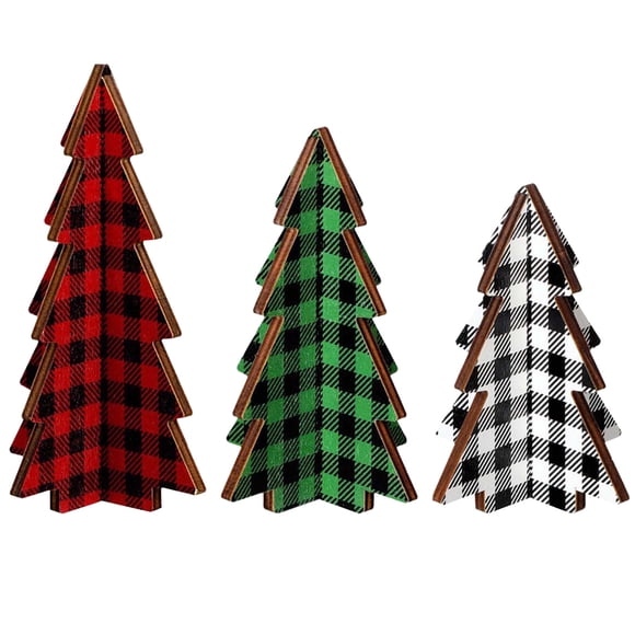 Mini Christmas Tree Decoration Set 3-Piece Pre-Decorated Desktop Trees for Christmas Party Decorations