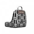 thumbnail image 2 of Abstract Reading Pillow Cover, Monochrome Layout of Vertical Straight Stripes with Squares on the Back, Unstuffed Printed Bed Rest Case from Soft Fabric, Small, Charcoal Grey White, by Ambesonne, 2 of 4
