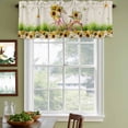 thumbnail image 3 of Spring Curtain Valances for Windows, Kitchen Valance Window Treatments Panel 2 Pack, Bicycles Botanical Sunflowers Leaves Butterfly Rod Pocket Short Curtains for Bathroom Bedroom 60 x 18 Inch, 3 of 8