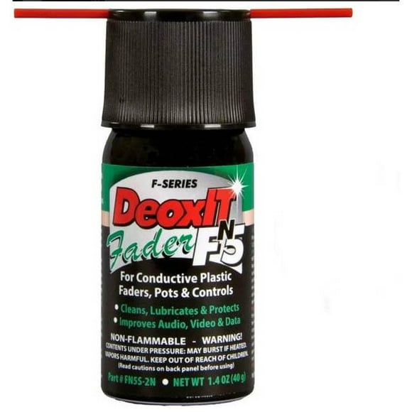 DeoxIT Fader FN5S-2N Mini-Spray, Contact Cleaner/Lube/Protector for Conductive Plastics & Carbon Controls, Nonflammable/Non-Drip, 40g, Pack of 1