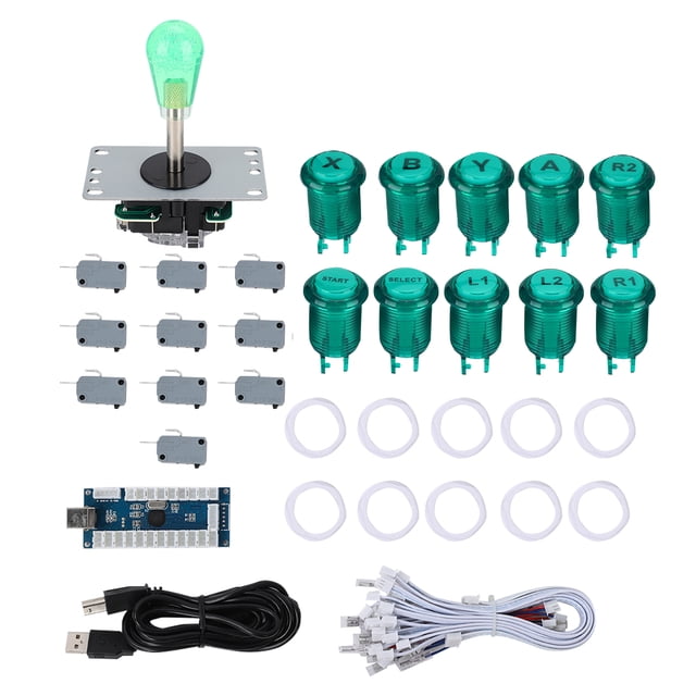 Kit de accesorios de joystick arcade 822B para bricolaje, para juegos de lucha en casa, USB, estilo americano (verde)