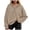 Khaki, variant on Xudanell Cropped Hoodie Women Button up Tops V Neck Fall Oversized Sweatshirt Womens Cropped Sweatshirt Khaki M