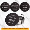 thumbnail image 2 of 6 Pcs Verres Amusants avec Support Marbre Noir Absorbant Rond Cool Tasse en Céramique Cadeau, 2 of 7