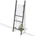 thumbnail image 3 of MyGift Vintage Gray Solid Wood Wall Leaning Towel Rack, 3 of 7