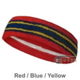 thumbnail image 6 of Couver Unisex Terry Striped Basketball Headband Sweatband, Red/Blue, 3 Pieces, 6 of 7