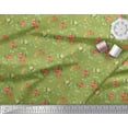 thumbnail image 3 of Soimoi Green polyester Crepe Fabric Leaves & Peony Floral Print Fabric by the Yard 52 Inch Wide, 3 of 3