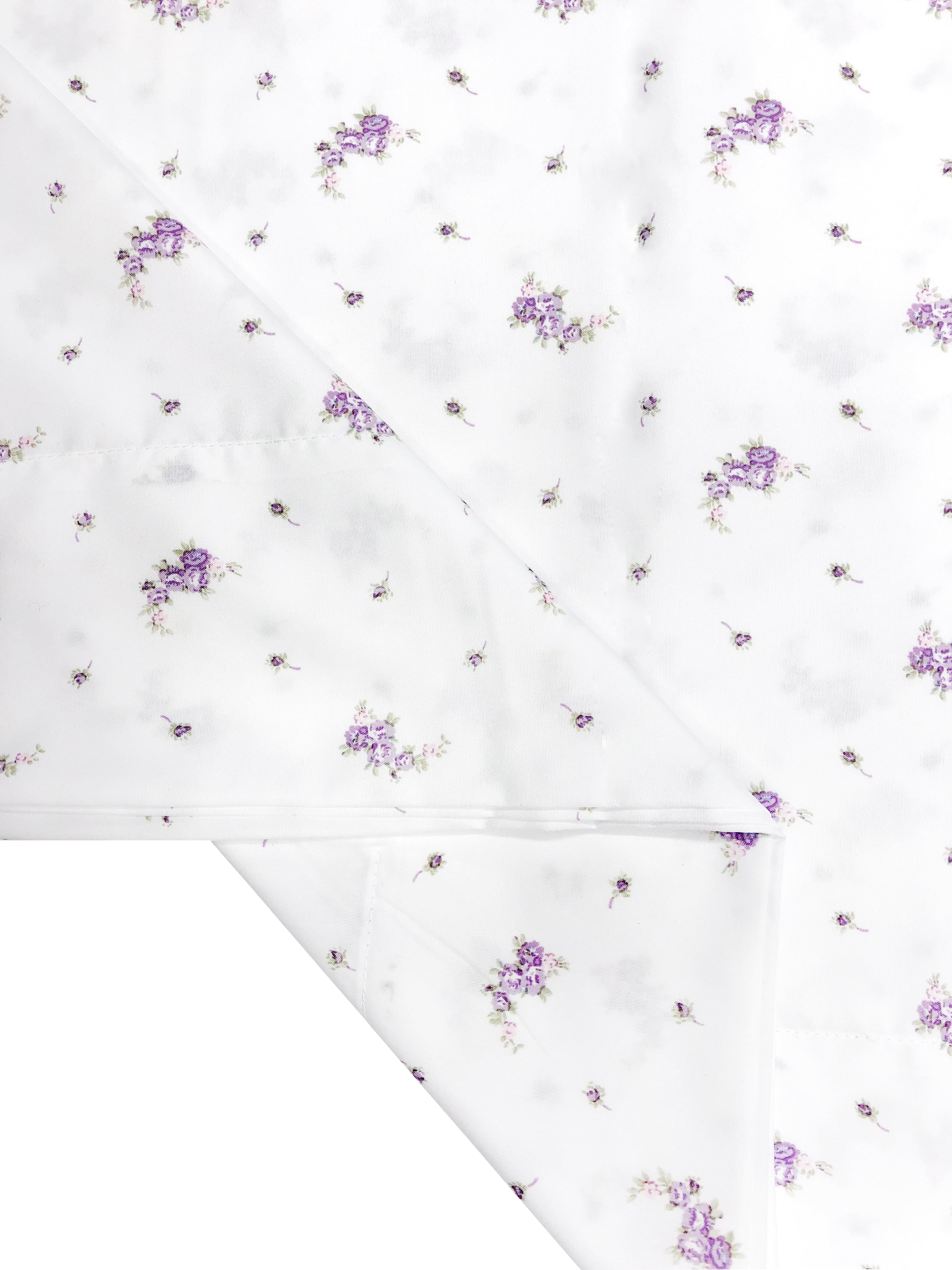 Simply Shabby Chic Lavender Calico Floral 4-Piece Soft Washed Microfiber Sheet Set, Queen