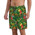 thumbnail image 2 of KLL Cute Christmas Stocking Bear Men's Casual Summer Beach Shorts Hawaiian Shorts with Pockets-Large, 2 of 5