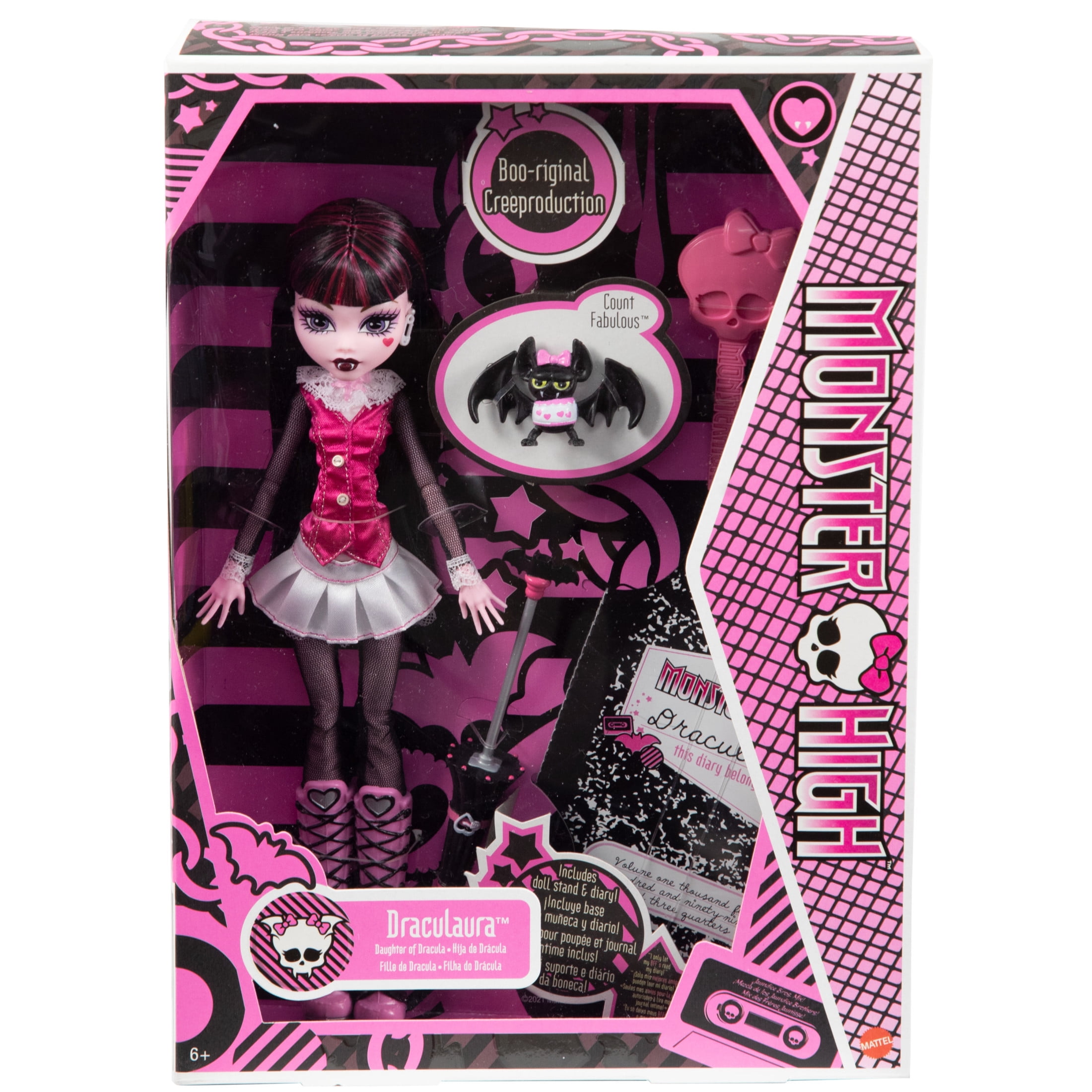 Monster High Draculaura Doll, Collectible Reproduction in Original Look with Diary & Doll Stand