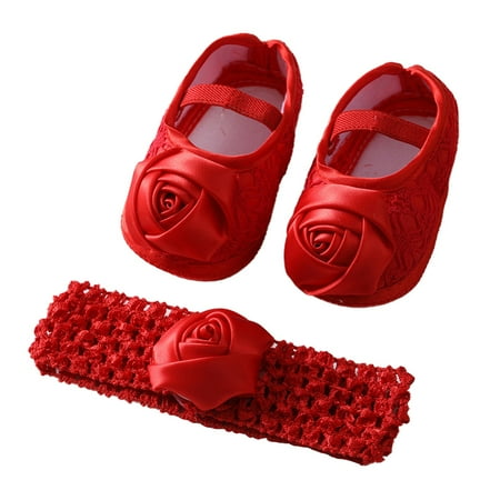 

Baby Girl Summer Princess Wedding Dress Shoes Non-Slip Soft Sole Crib Shoe