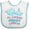 thumbnail image 3 of Inktastic My Cousin Whale-y Loves Me Boys or Girls Baby Bib, 3 of 4