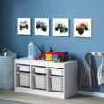 thumbnail image 5 of Megalodon Monster Truck Canvas Wall Art Kids Room Decor Watercolor Monster Trucks Wall Decor Cartoon Vehicle Toys Pictures Car Posters for Boys Toddler Bedroom Bathroom Home Decorations 16×16" 4 Pcs, 5 of 6