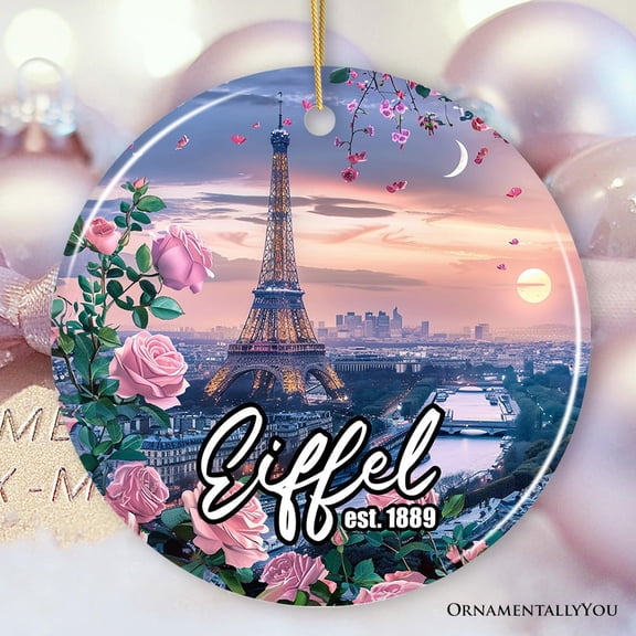 Charming Eiffel Tower Ornament, Vintage Paris Souvenir Gift and Christmas Decoration