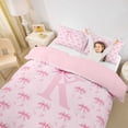 thumbnail image 3 of Erosebridal Girls Bowknot Personalized Gifts Duvet Cover Set,Pink Initial Letter K Themed Print Bedding Full For Kids,Pink Reversible,3 Pieces(No Comforter), 3 of 6