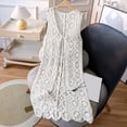 thumbnail image 2 of Lixiuxyad Women's Crochet Lace Knit Cardigan Sleeveless Open Tie Front Bohemian ‌Cover Up‌,White, 2 of 6