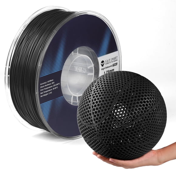 SainSmart PEBA High Rebound 90A Filament Flexible, 1KG (2.2lbs), Super TPU avec 78 % de High Rebound, 20 % Plus Léger & 2X Plus Rapide Impression, à Base de Nylon