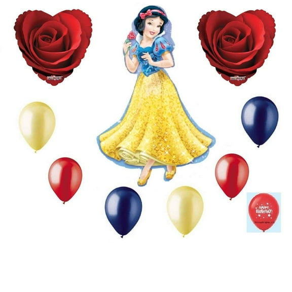 DalvayDelights Snow White Disney Princess Rose Hearts Balloons Decoration Bouquet Decorating Set