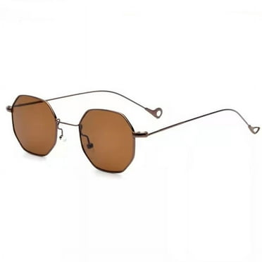 Small square sunglasses women's fashionable Street flat glasses men's eight-sided sunglasses Zkysteio