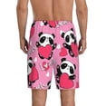 thumbnail image 3 of Fotbe Panda Heart Valentine Pink Pajama Shorts for Men, Men's Pajama Bottoms, Sleepwear,Short Pajama Pants-3X-Large, 3 of 9