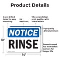thumbnail image 2 of (2 Pack) Rinse OSHA Notice Sign 14 Inch X 10 Inch Indoor / Outdoor Rust-Free Aluminum Metal Signs for Workplace, Workshop, and Construction Site, Made in the USA, 2 of 8